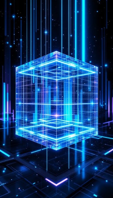 Free Glowing Digital Cube Photo - Holographic, Cube, Digital | Download ...