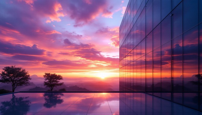 Sunset Building Top Free Sunset Reflections Building Image - Sunset, Building, Palm ...