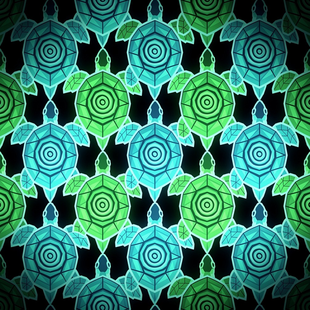 Free Glowing Turtle Tessellation Image - Tessellation, Turtle ...