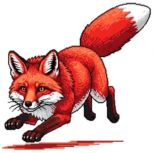 Free Vibrant Fox Leap Image - Fox, Pixel, Red | Download at StockCake