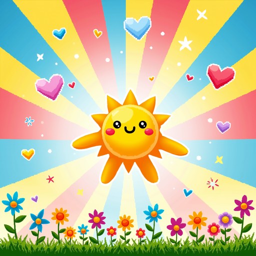 Free Radiant Joy Sunshine Image - Sunshine, Pixelart, Cute | Download ...