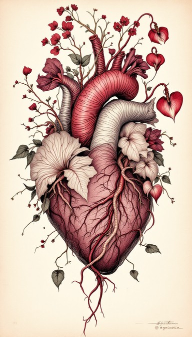 Download Flowering Heart Anatomy Image - Botanical, Heart, Anatomy ...