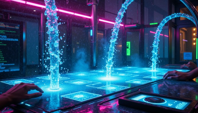 Free Liquid Data Flows Image - Cyberpunk, Futuristic, Neon | Download ...
