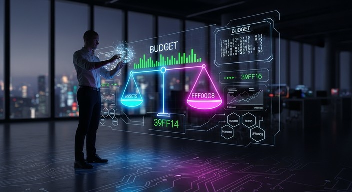 Free Holographic Budget Balance Image - Holographic, Finance, Cyberpunk ...