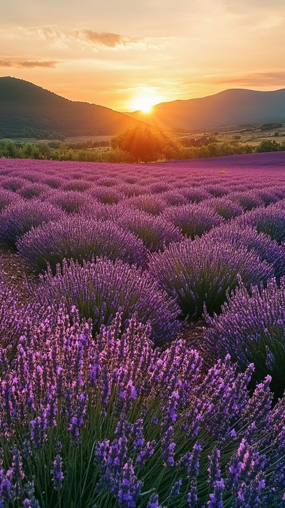 Free Lavender Sunset View Image - Lavender, Sunset, Hills | Download at ...