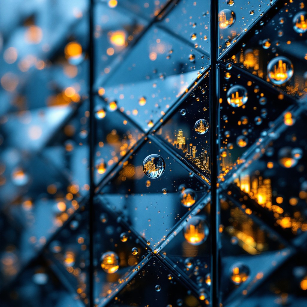 Free Raindrop Urban Reflections Image - Raindrops, Geometric, Abstract ...