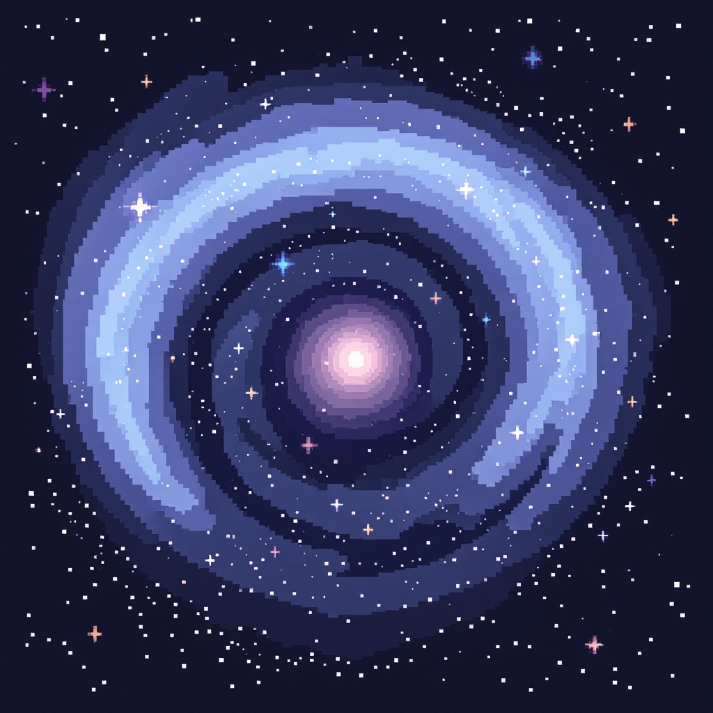 Free Pixelated Cosmic Spiral Image - Galaxy, Pixels, Space | Download ...