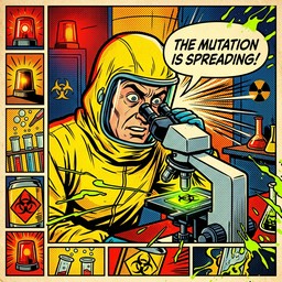 Free Mutation Spreads Rapidly Image - Comic, Popart, Scientist ...