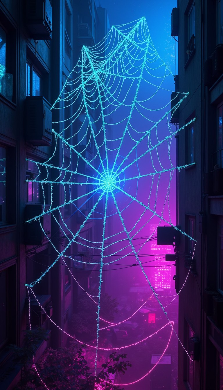 Free Neon Web Matrix Image - Cyberpunk, Neon, Spiderweb | Download at ...