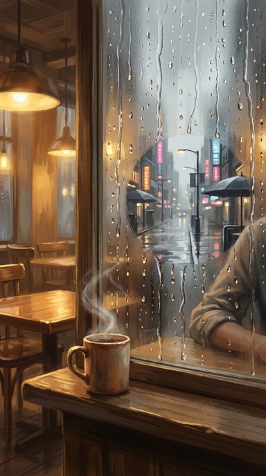 Free Rainy Cafe Solitude Image - Cafe, Coffee, Rain | Download at StockCake