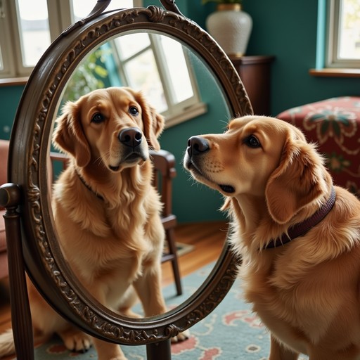 Dog Refection Free Dog meets reflection Image - Dog, Golden Retriever, Mirror ...