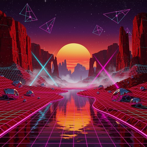 Free Neon Canyon Sunset Image - Synthwave, Canyon, Neon | Download at ...