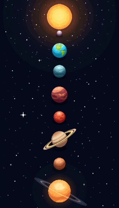 Free Cosmic Pixel Alignment Image - Planets, Pixelart, Space | Download ...
