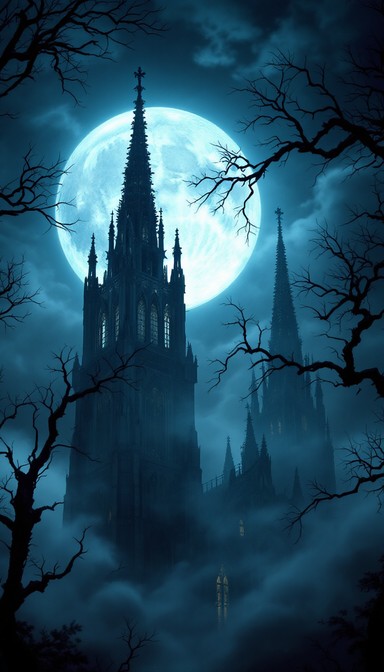 Free Moonlit Gothic Cathedral Image - Gothic, Cathedral, Spires ...