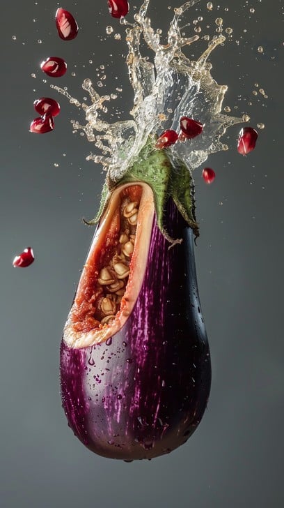 Free Exploding Eggplant Splash Image - Eggplant, Splash, Seeds ...