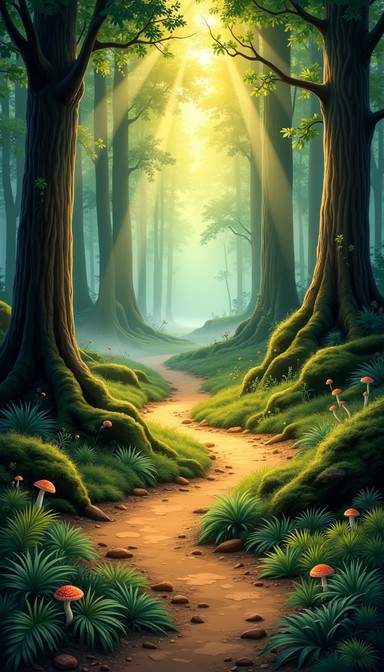 Free Enchanted Forest Path Image - Forest, Path, Sunbeams | Download at ...