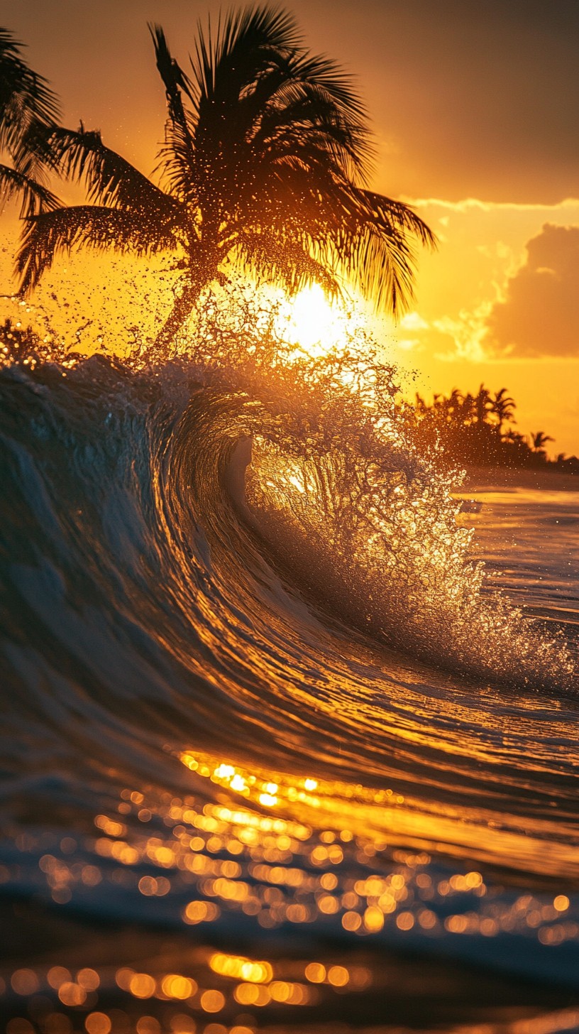 Free Sunset Wave Splash Image - Sunset, Wave, Beach | Download at StockCake