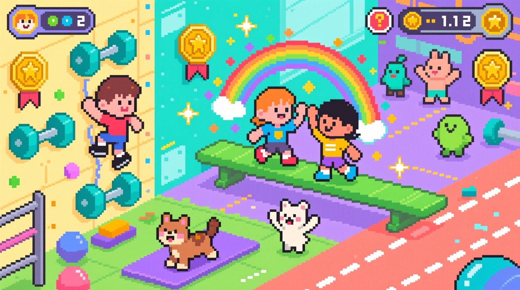 Free Pixel Gym Adventure Photo - Pixel, Children, Fitness | Download at ...