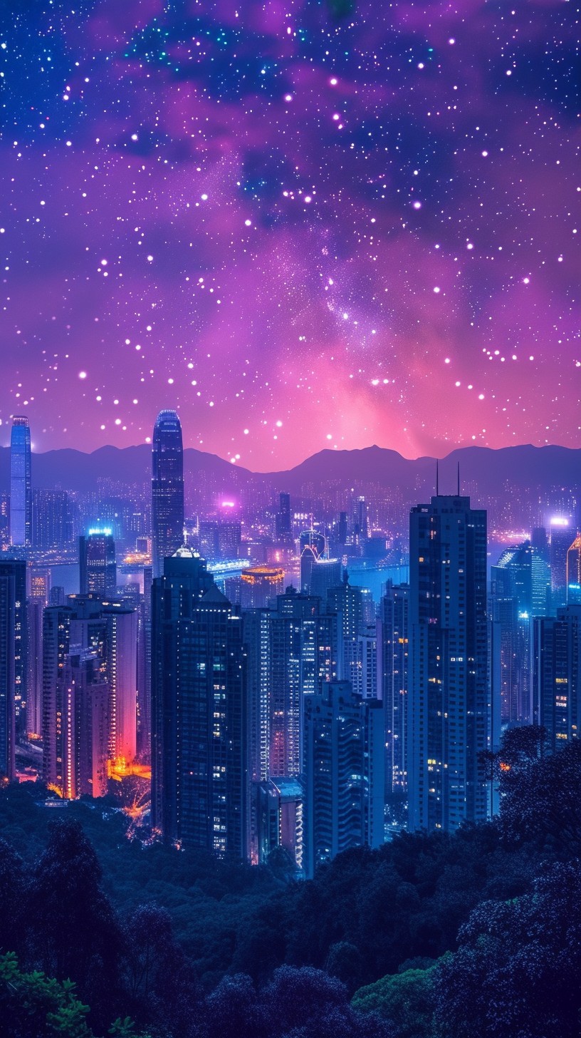 Free Starry Night Cityscape Image - City, Stars, Night | Download at ...