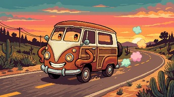 Van Character Free Vintage Van Adventures Image - Pixel, Van, Character | Download at ...
