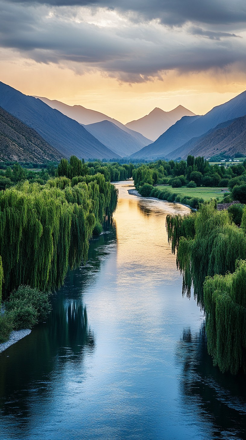 Free Sunset river view Image - Sunset, River, Mountains | Download at ...
