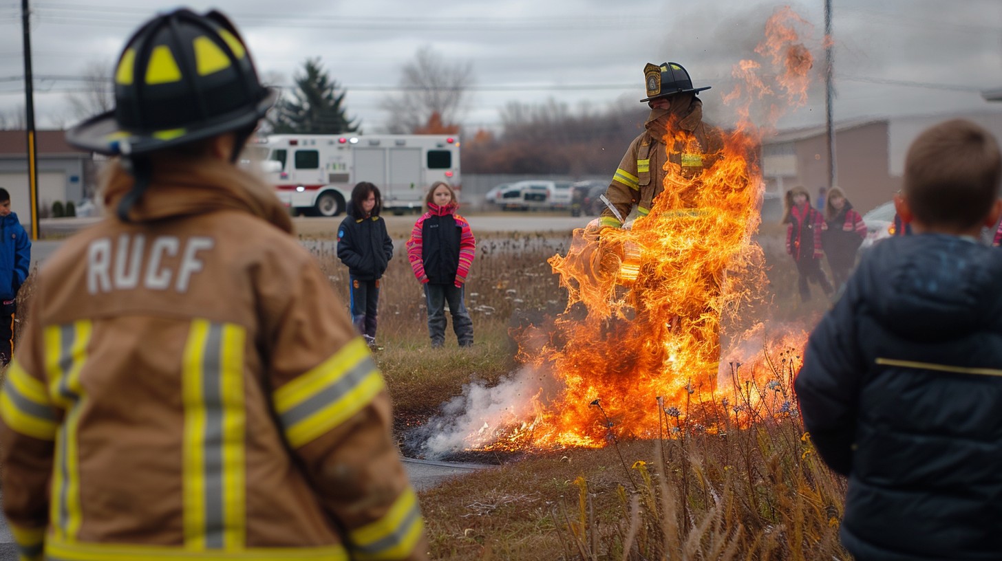 Free Fire Safety Demonstration Image - Firefighter, Demonstration ...