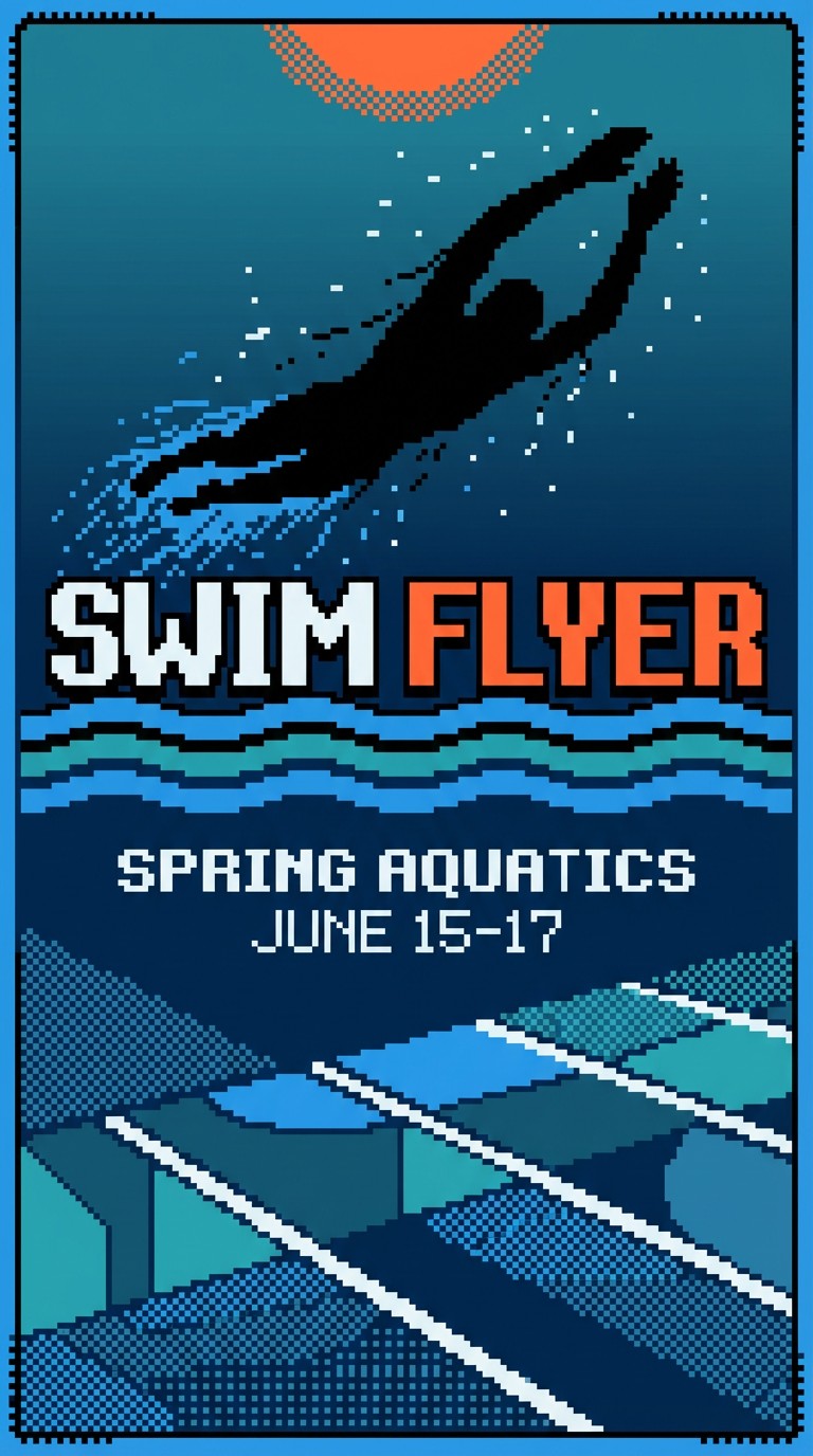 Download Pixel Pool Power Image - Swimming, Pixel, Art | StockCake