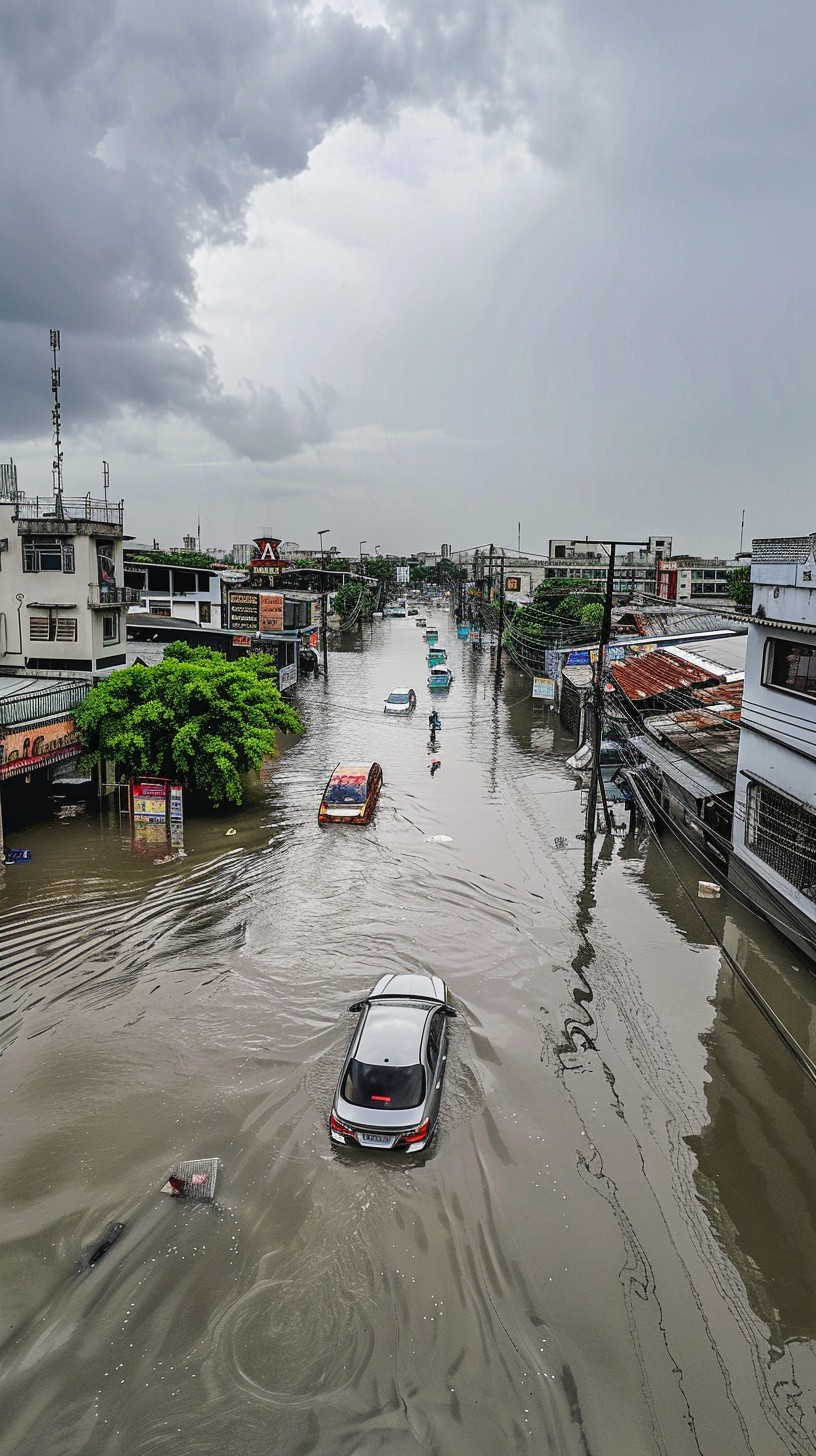 Free Flooded Urban Scene Image - Flood, Urban, Rain | Download at StockCake