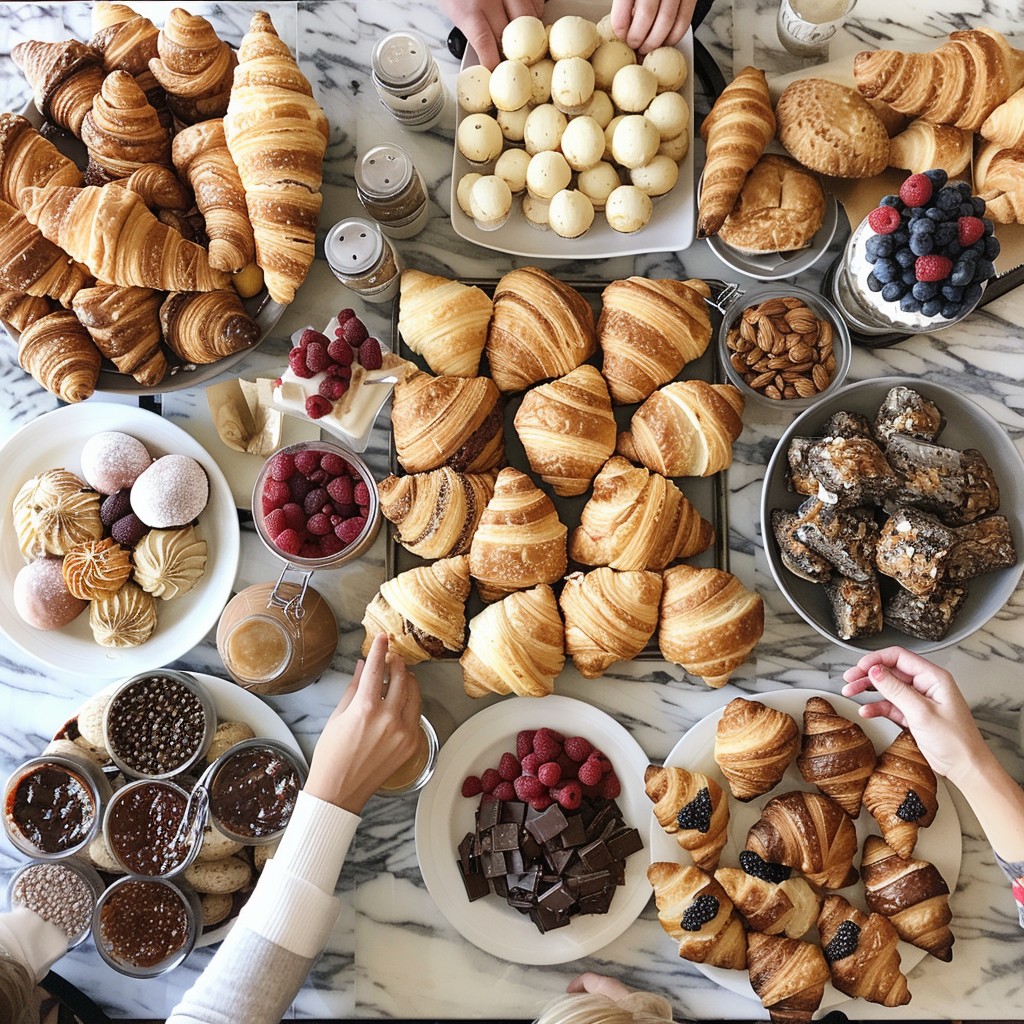 Free Decadent Breakfast Spread Image - Croissants, Pastries, Berries ...