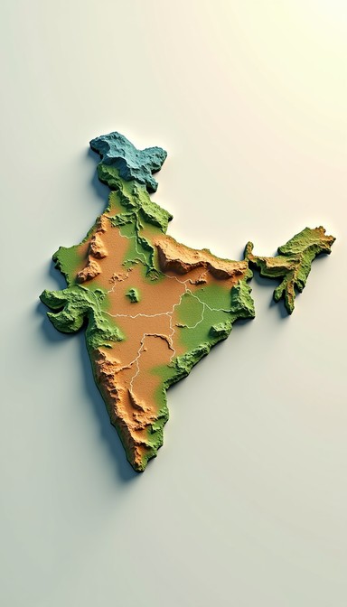 Realistic Map Ind Free Geometric India Map Image - India, Map, 3d | Download at StockCake