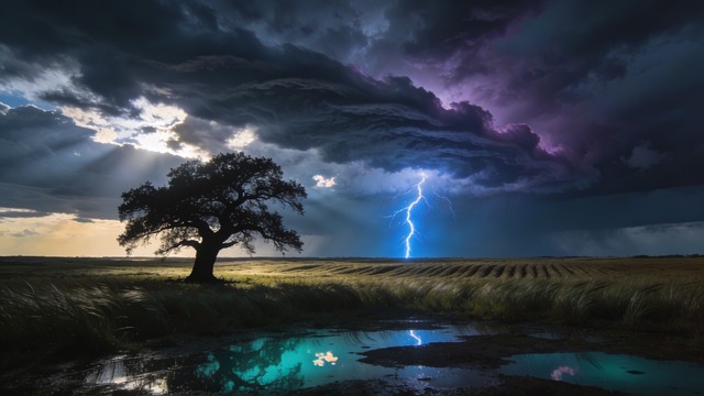 Free Lightning Strikes Prairie Image - Lightning, Storm, Thunder ...