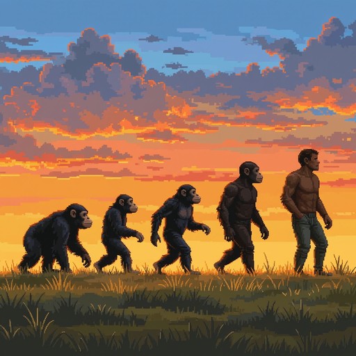 Free Evolution Pixel Art Image - Evolution, Progression, Silhouette ...