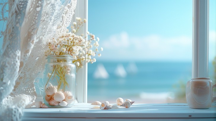 Sea Window View Sea Shell Free Serene Window View Image - Window, Sea, Shells | Download at StockCake