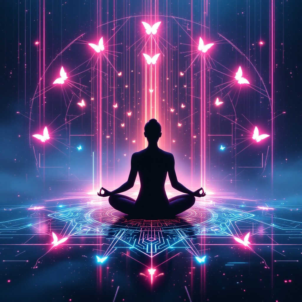 Zen Butrerfly Free Digital Zen Butterfly Image - Meditation, Cyberpunk, Neon ...