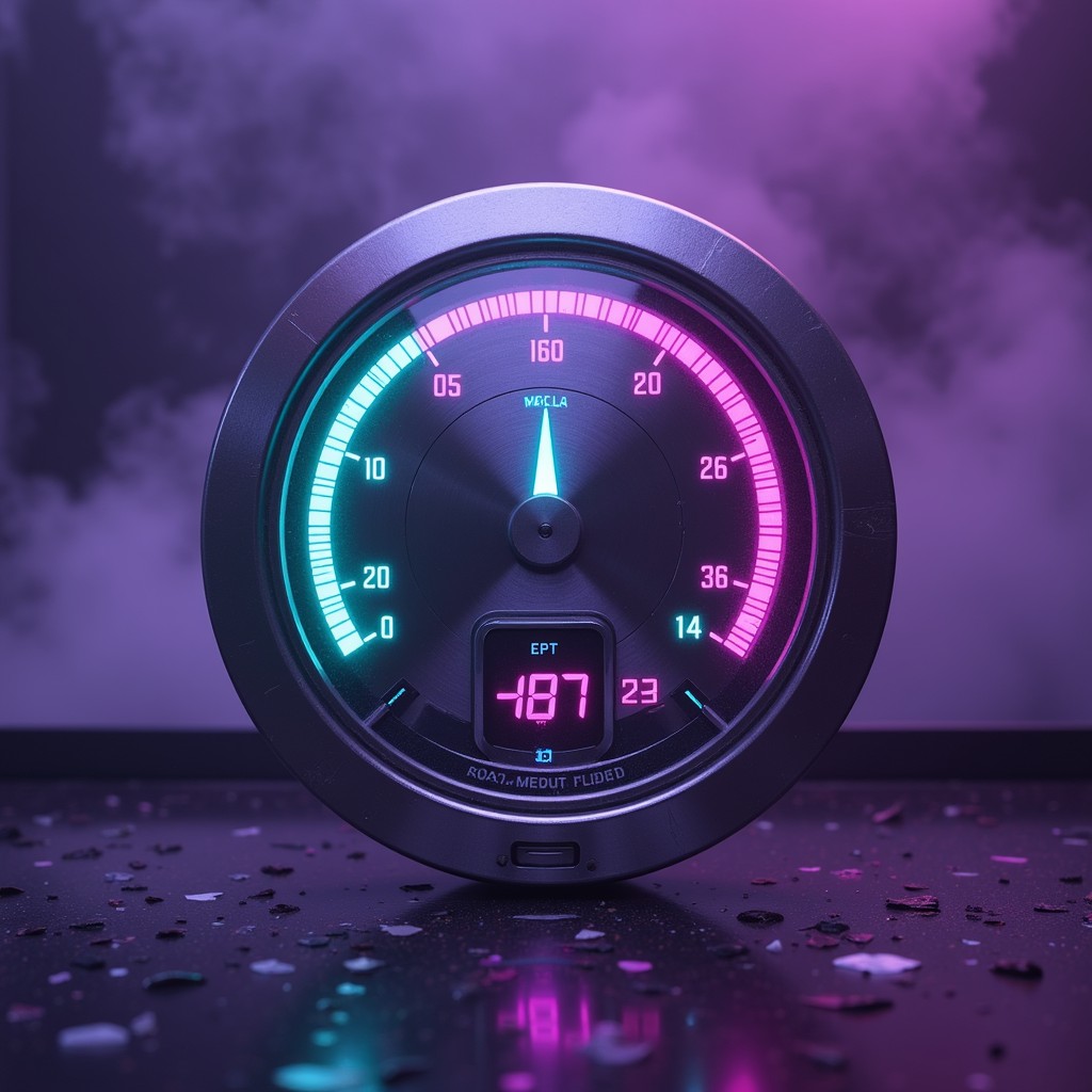 Free Neon Gauge Dial Image - Cyberpunk, Gauge, Neon | Download at StockCake