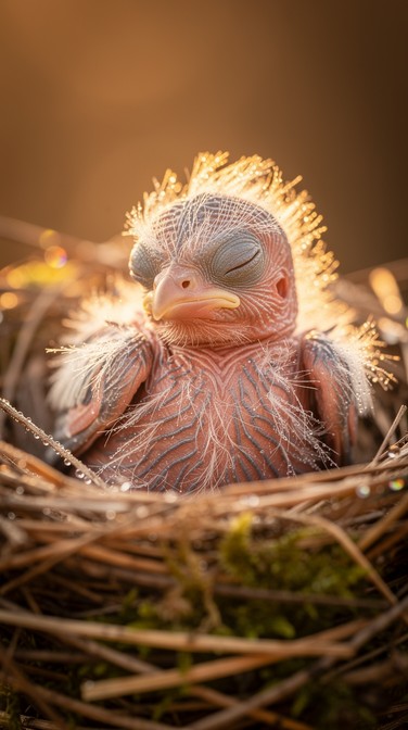 Free Nestling's Golden Glow Image - Nestling, Bird, Baby | Download at ...