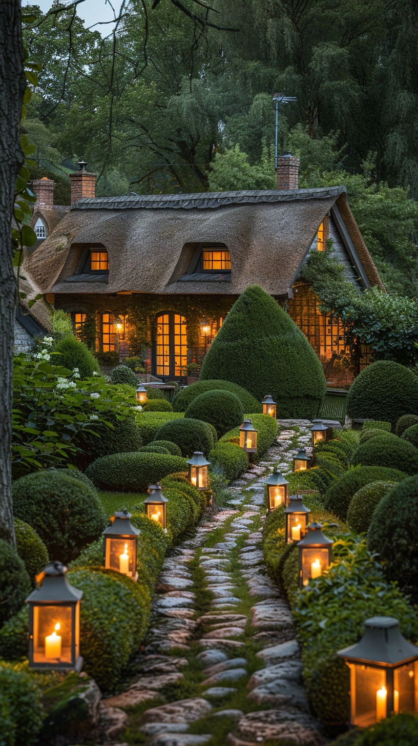 Free Enchanted Garden Path Image - Garden, Lanterns, Cottage | Download ...