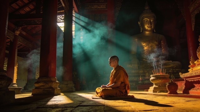 Free Monk Praying Peacefully Image - Monk, Meditation, Prayer ...