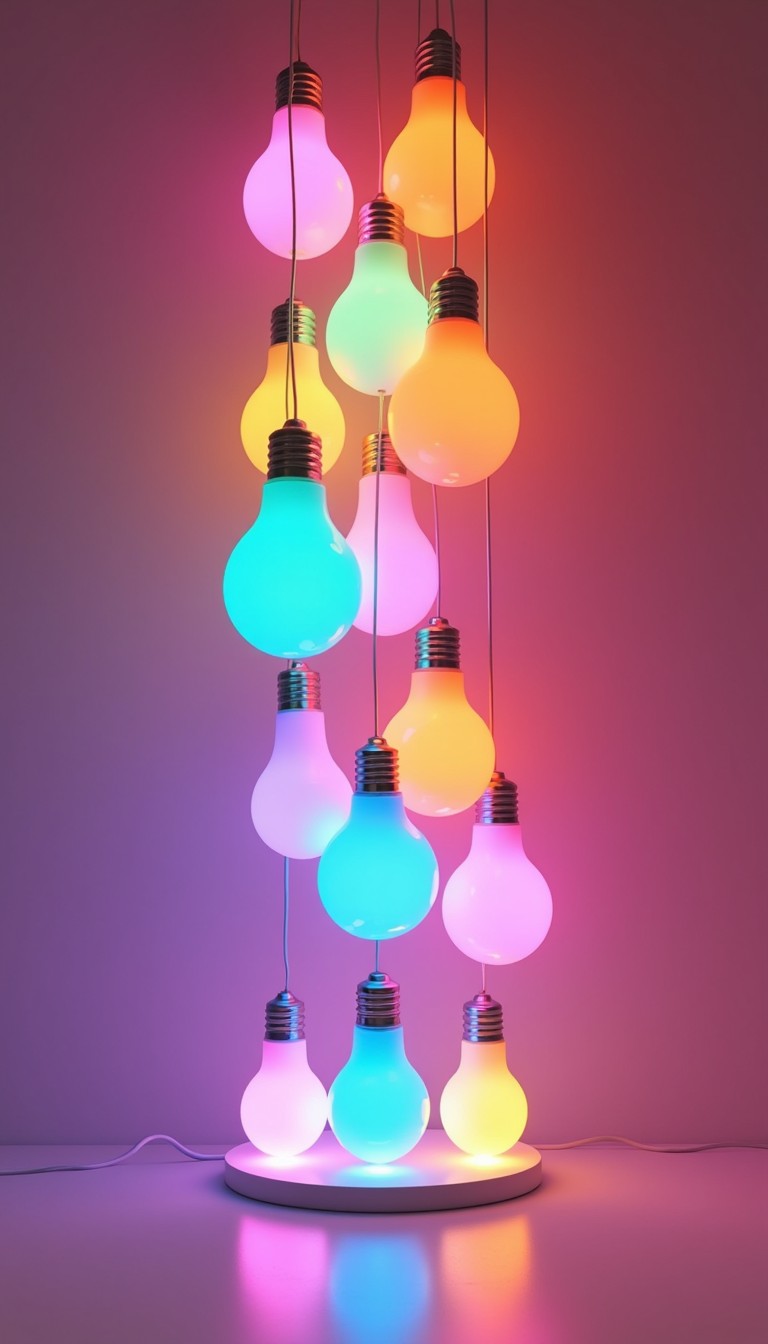Free Colorful Idea Lights Image - Lightbulbs, Colorful, Glowing ...