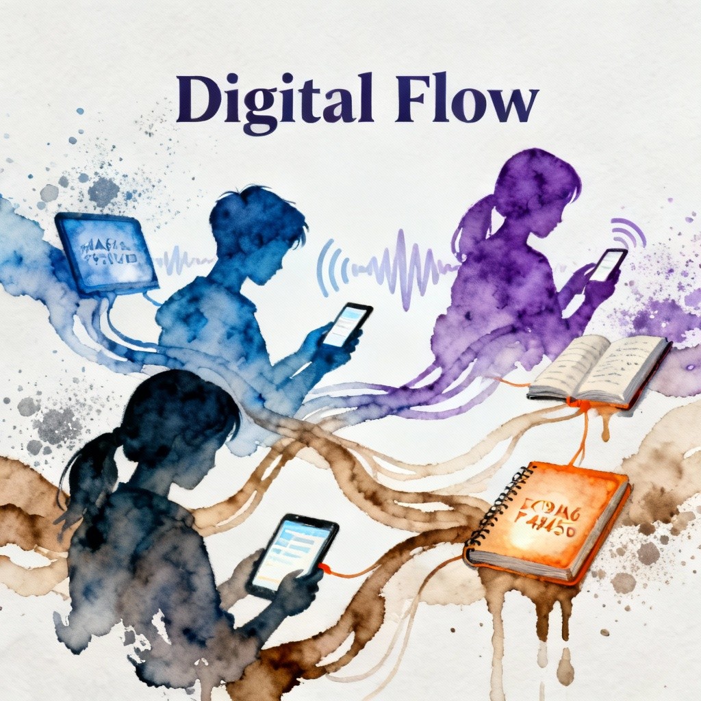Free Digital Flow Connection Photo - Watercolor, Digital, Students ...