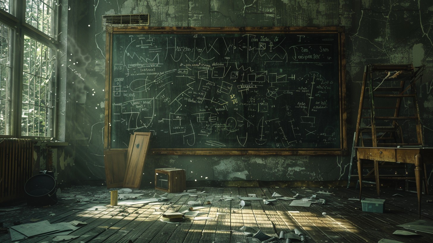 Free Abandoned Classroom Chaos Image - Abandoned, Classroom, Chalkboard ...