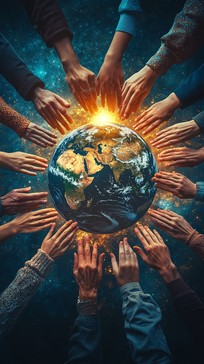 Free Unity Around Earth Image - Unity, Globe, Hands | Download at StockCake