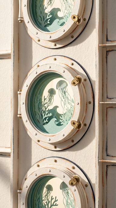 Free Nautical Paper Portholes Image - Nautical, Maritime, Porthole ...