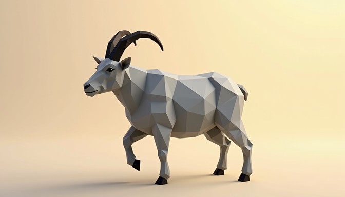 Geometric Goat Full Body Free Geometric Mountain Goat Image - Geometric, Goat, Lowpoly ...