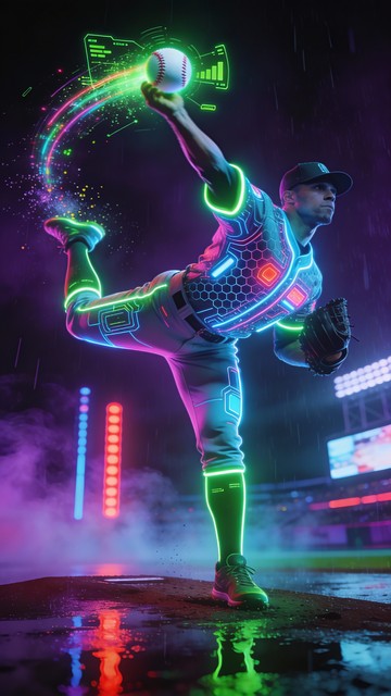 Pitcher Neon Free Neon Baseball Pitcher Image - Cyberpunk, Neon, Baseball | Download ...