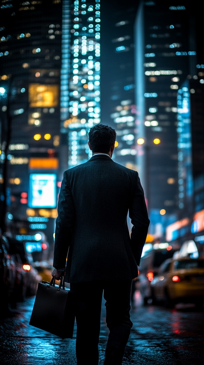 Free Businessman at Night Image - Businessman, Nighttime, City ...