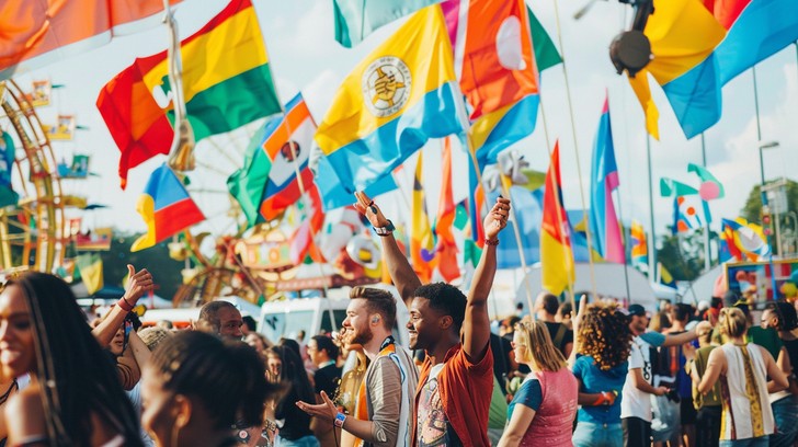 Free Vibrant Festival Flags Image - Festival, Flags, Celebration ...