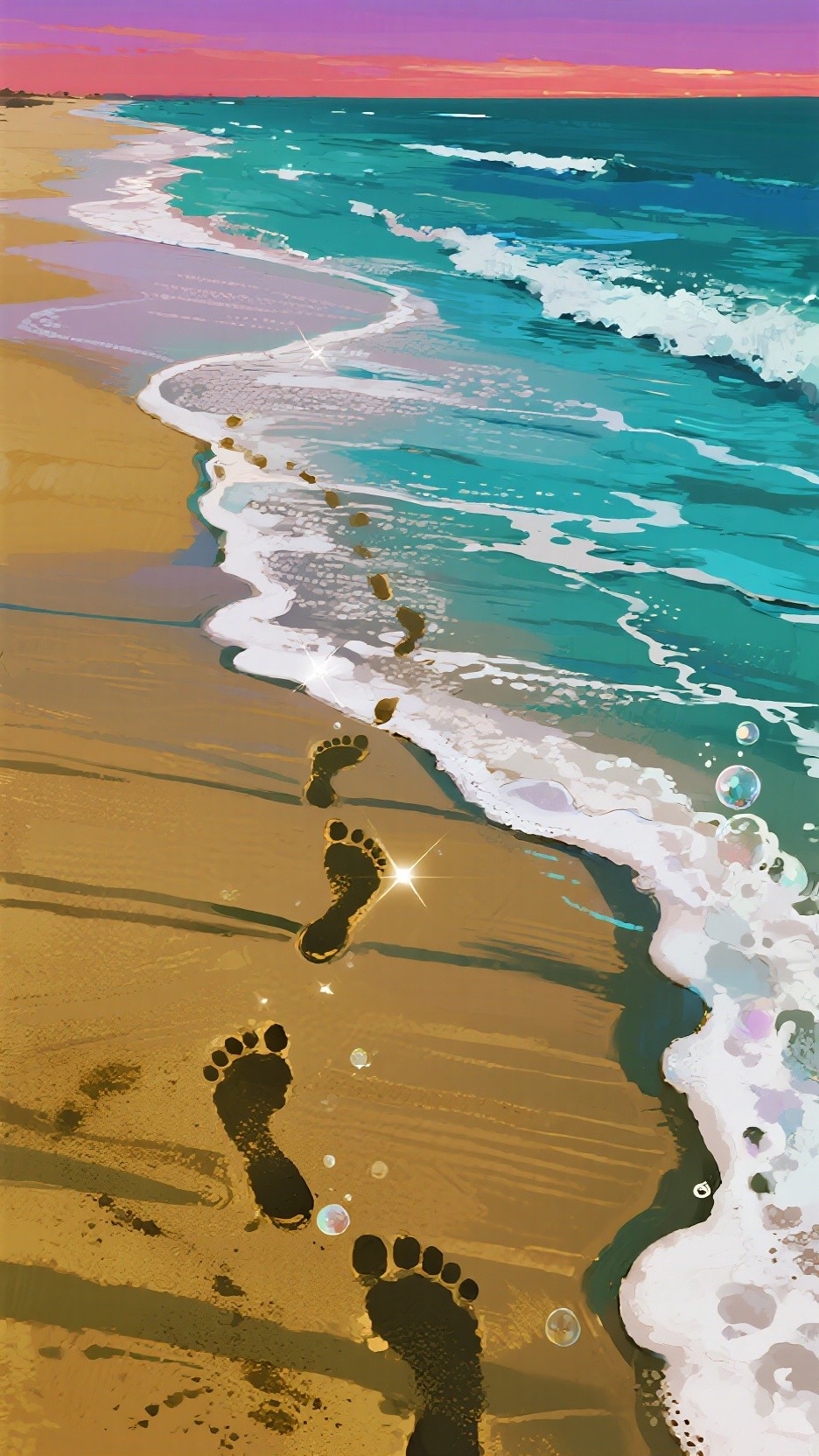 Free Sunset Beach Path Image - Beach, Footprints, Sunset | Download at ...