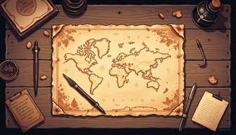 Free Ancient Explorer's Workstation Image - Cartography, Map, Sepia ...