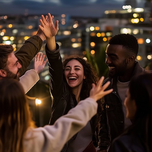 Free Joyful friends celebrating Image - Friends, Celebration, Rooftop ...